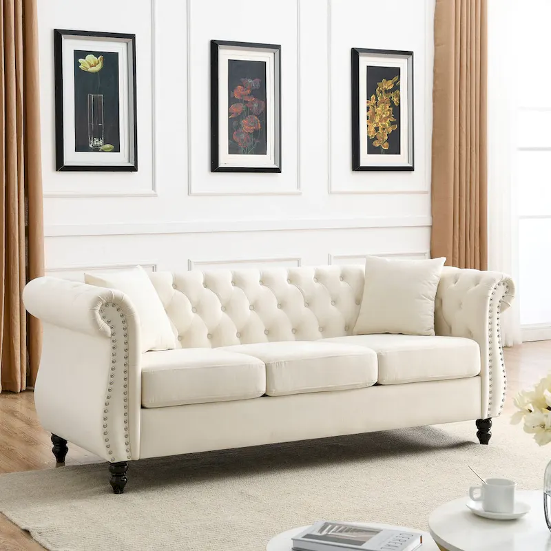 Chesterfield Sofa Grey Living Room