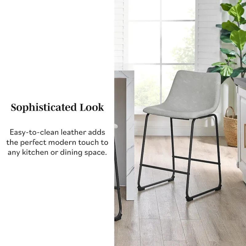 Middlebrook Prusiner 26-inch Faux Leather Counter Stool (Set of 2)