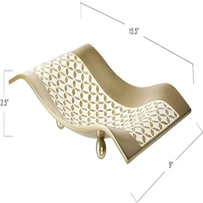 Creative Scents White and Gold Resin Lattice Centerpiece Dish