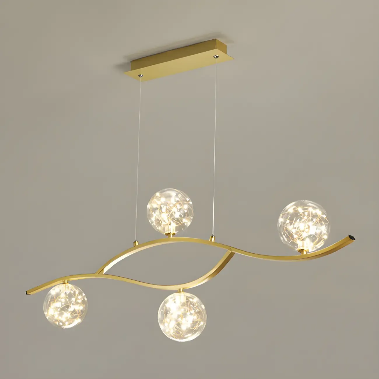 Modern Adjustable Clear Glass LED Pendant Light