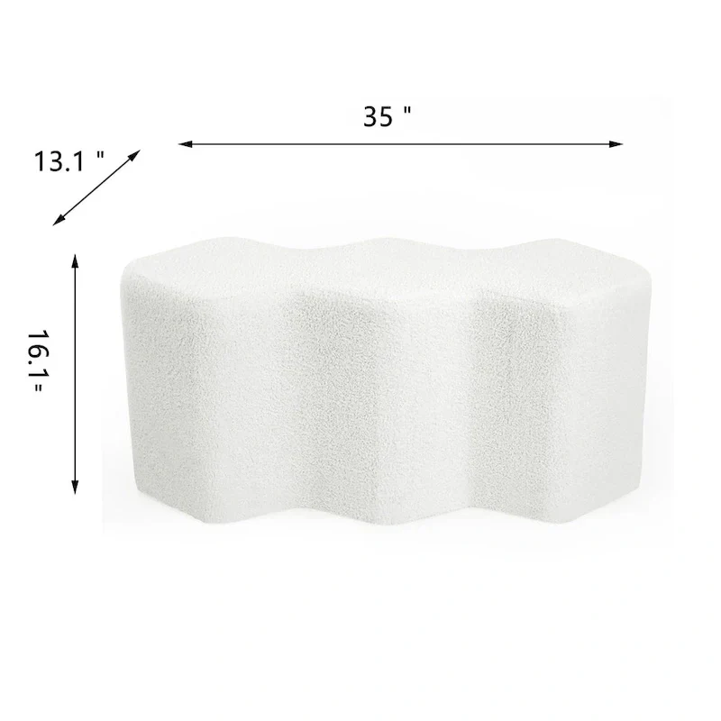 Velvet Polygon Ottoman Bench - 35 Long Footstool