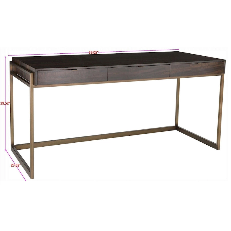 SAFAVIEH Couture Radunka 3-Drawer Smoked Eucalyptus Writing Desk