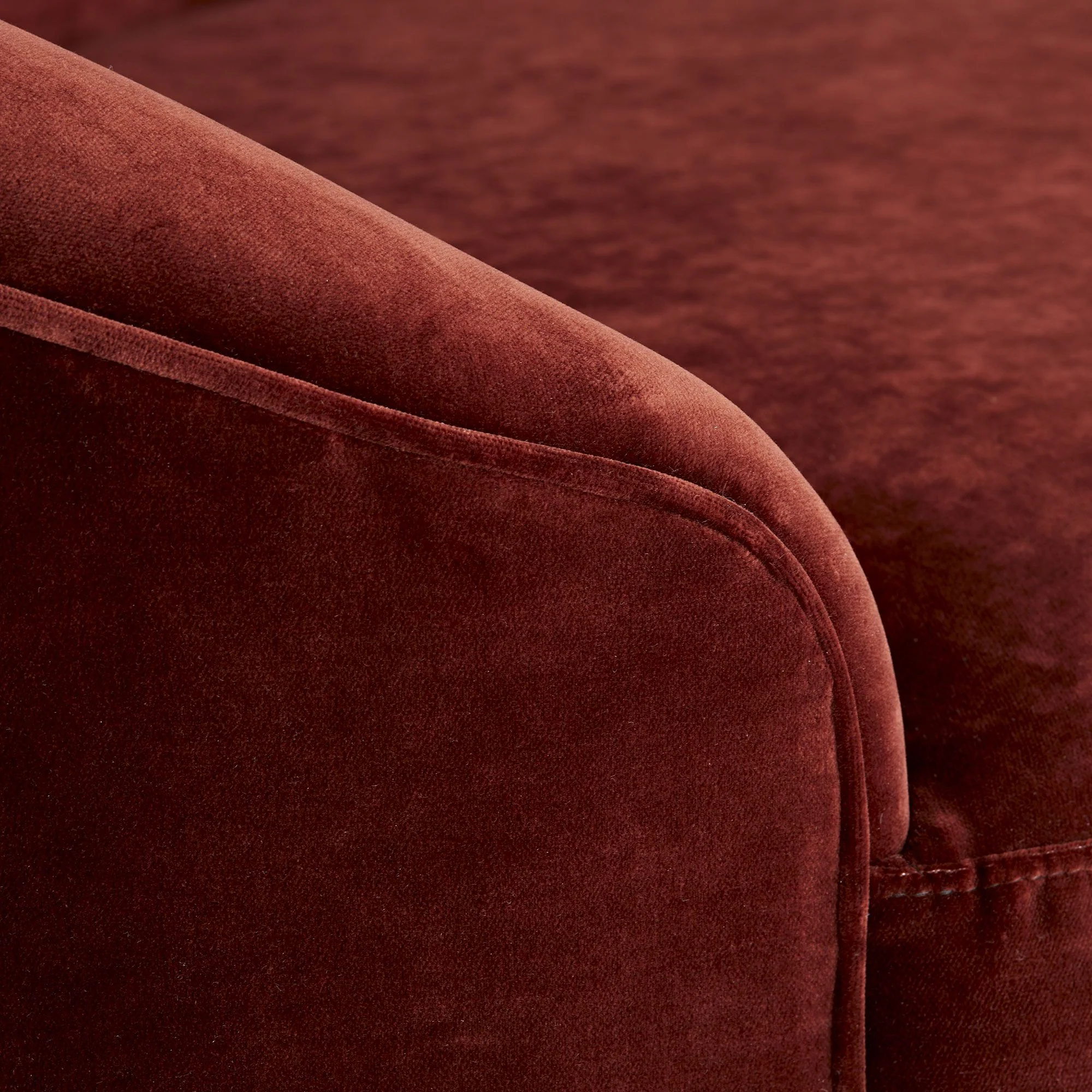 Turner Small Sofa in Paprika Velvet Upholstery