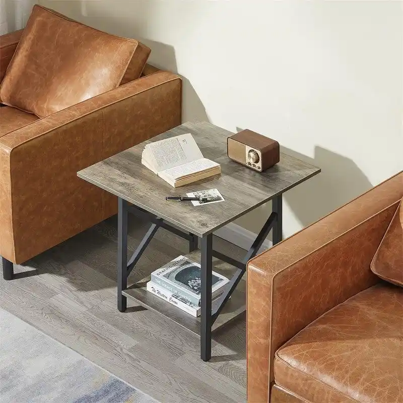 End Table 24 inch Industrial Design Large Side Table - 23.62D x 23.62W x 23.43H