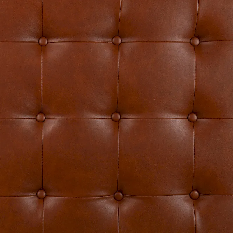 SEI Furniture Healy Faux Leather Tufted Ottoman