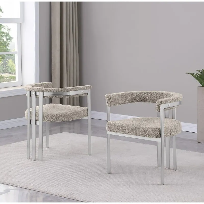 Best Quality Furniture Matte Brushed Chrome Dining Chairs (Set of 2) - N/A