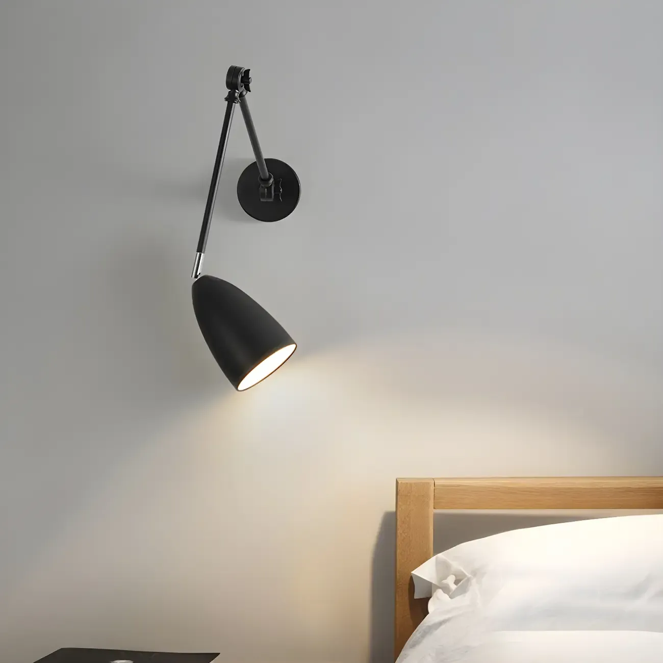 Simple Metal Dome Swing Arm Wall Light