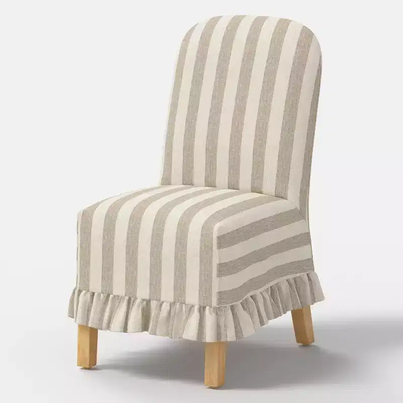 Rounded Back Slipcovered Dining Chair with Ruffle - Threshold