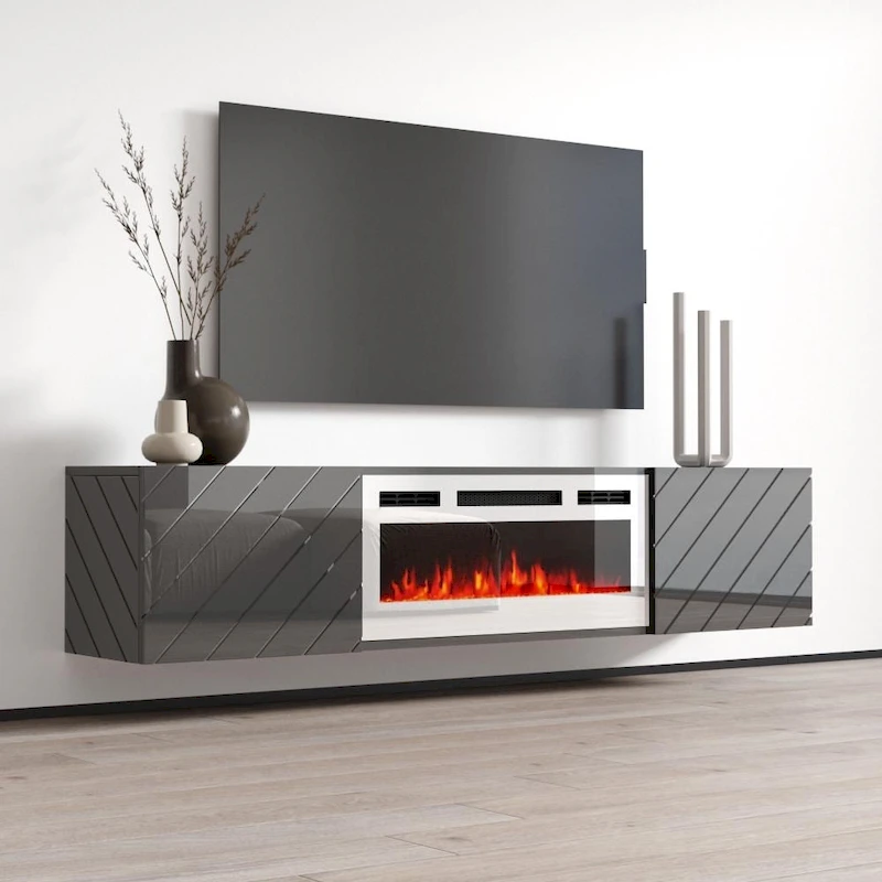 Luxe WH-EF Wall Mounted Electric Fireplace Modern 72 TV Stand