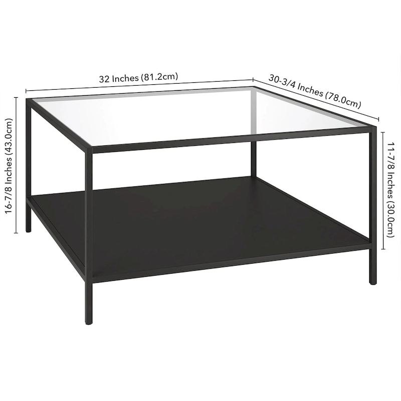 Sivil 32 Square Coffee Table with Shelf