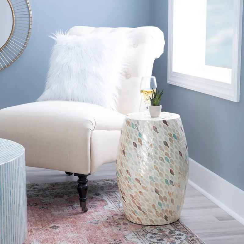 Pendale Fish Mosaic Drum Side Table