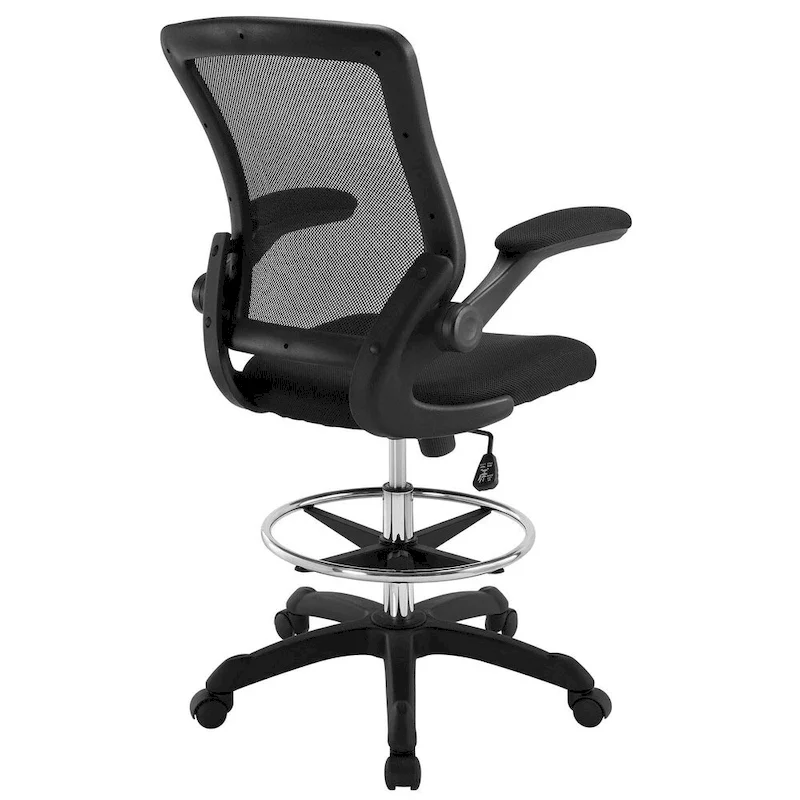 Adjustable Height Drafting Chair with Mesh Back & Rolling Casters