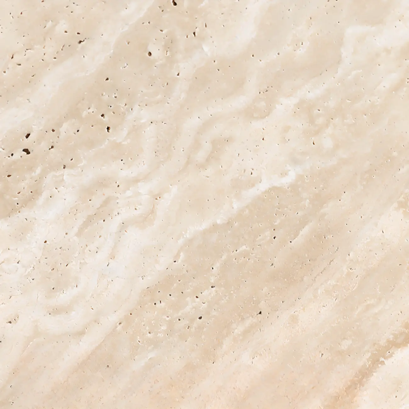 Modern Travertine Round Beige Coffee Table with Small Space