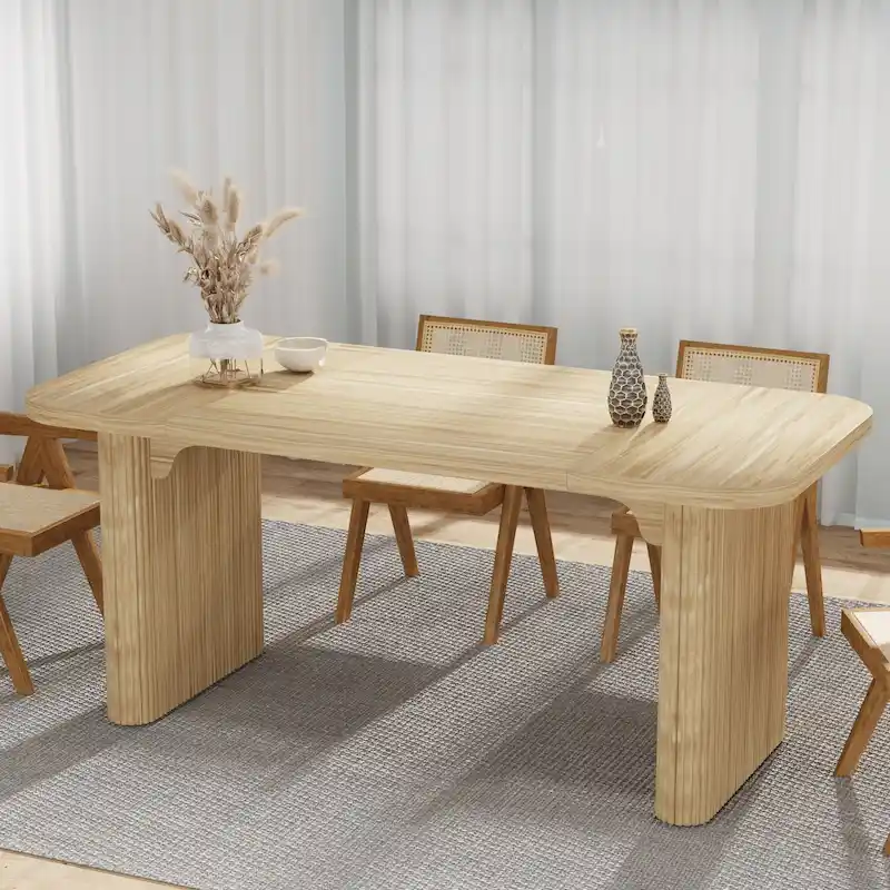 62-inch Rectangular Dining Table for 4-6, Modern Simple Kitchen Dinner Tables for Dining Room