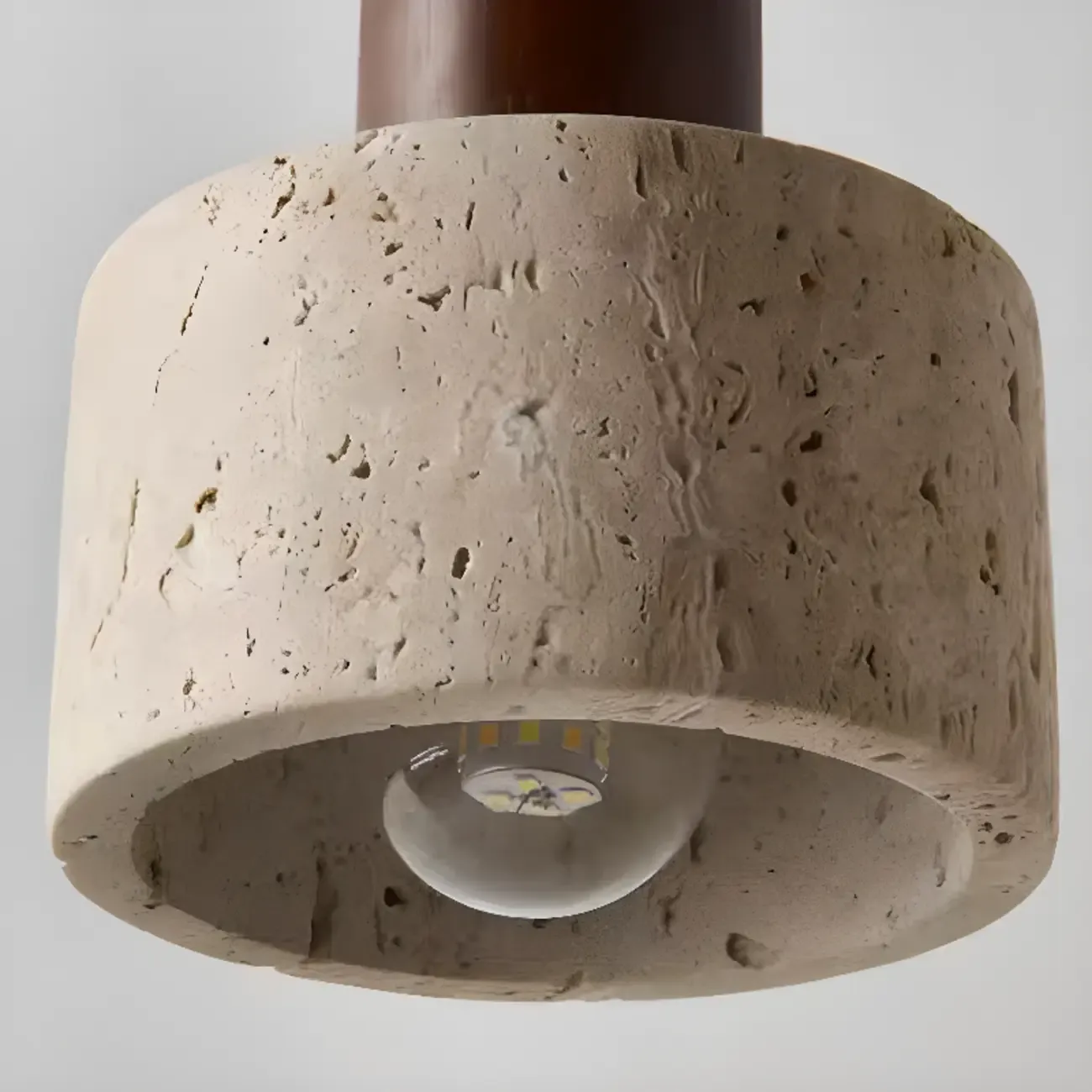 Rustic Brown Wall Sconce with Beige Sintered Stone Shade