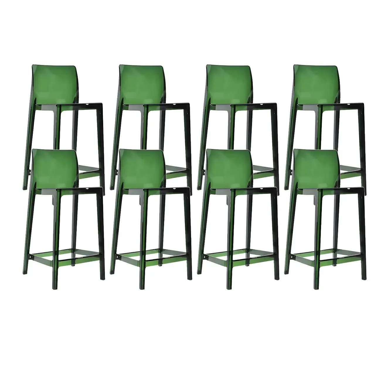 Modern Acrylic Transparent Stylish Rectangle Bar Stool