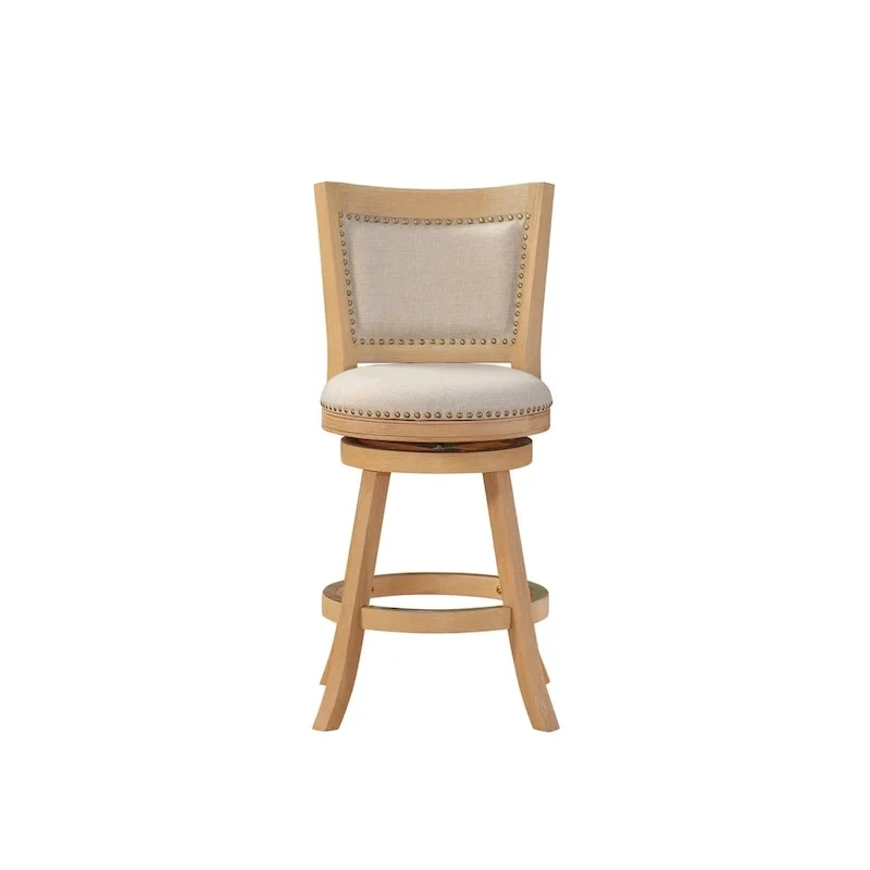 Melrose High Back Swivel Wood Counter Stool