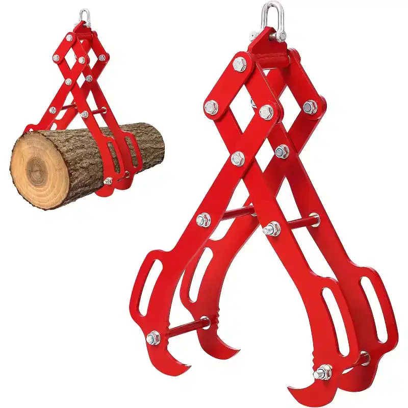 Garvee 28 Inch Heavy Duty Log Lifting Tongs, 4-Claw Steel Grabber with Swivel Head, Wood Lifting & Dragging Tool, 3000LB Capacity