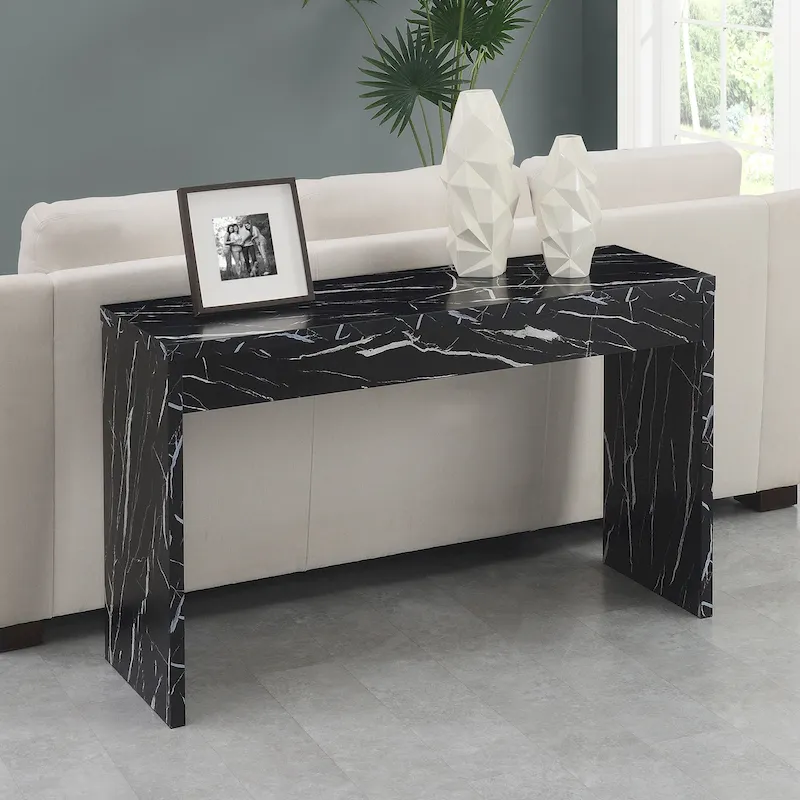 Espresso/White/Black Modern Melamine Console Table & Desk, 1-Person