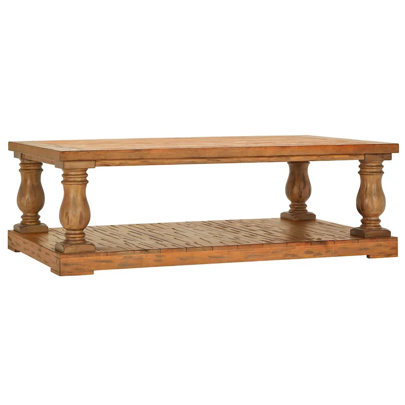 Natural / Charcoal / Antique White Baluster Leg Coffee Table