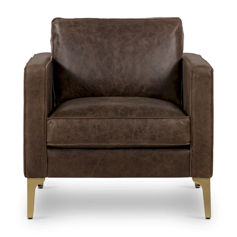 Poly & Bark Mateo Lounge Chair - Full Grain Genuine Italian Leather