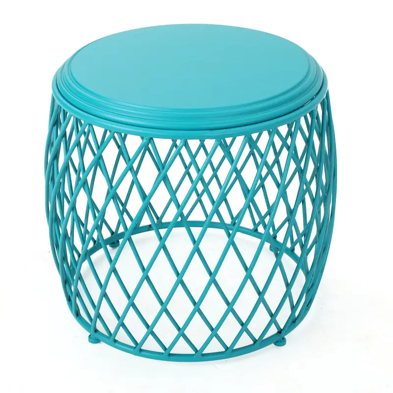 Bryony 19-inch Round Lattice Side Table