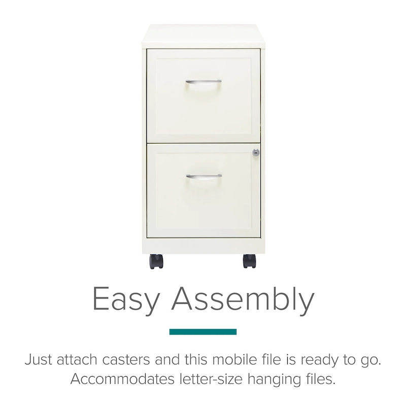 Space Solutions Pearl White 2-drawer Mobile File Cabinet