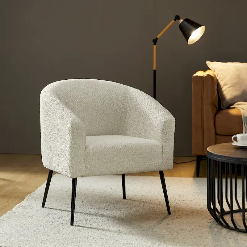 Hal Modern Boucle Armchair with Metal Legs by HULALA HOME