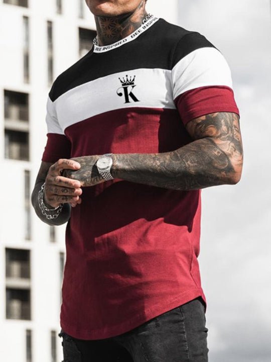 Men's Printed Casual Crew Neck Short Sleeve T-Shirt