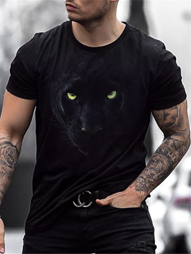 Men's T-Shirt 3D Print Graphic Optical Illusion Plus Size Short Sleeve Casual Tops