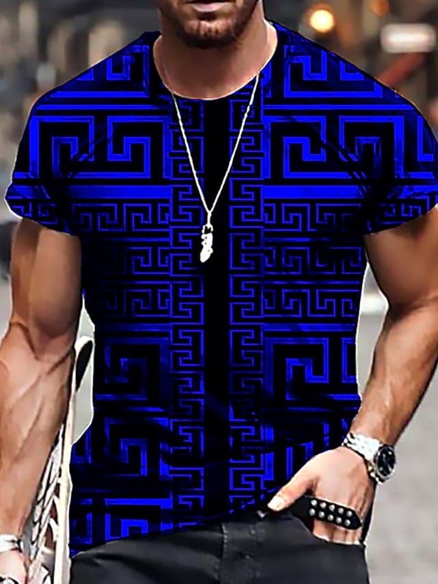 Men 3D Tees Casual Designer Graphic Print Short Sleeve Tops