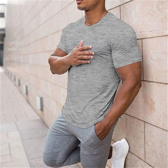 Men's T shirt Tee Cool Shirt Plain Crew Neck Print Casual Holiday Short Sleeve Clothing Apparel Sports Fashion Designer