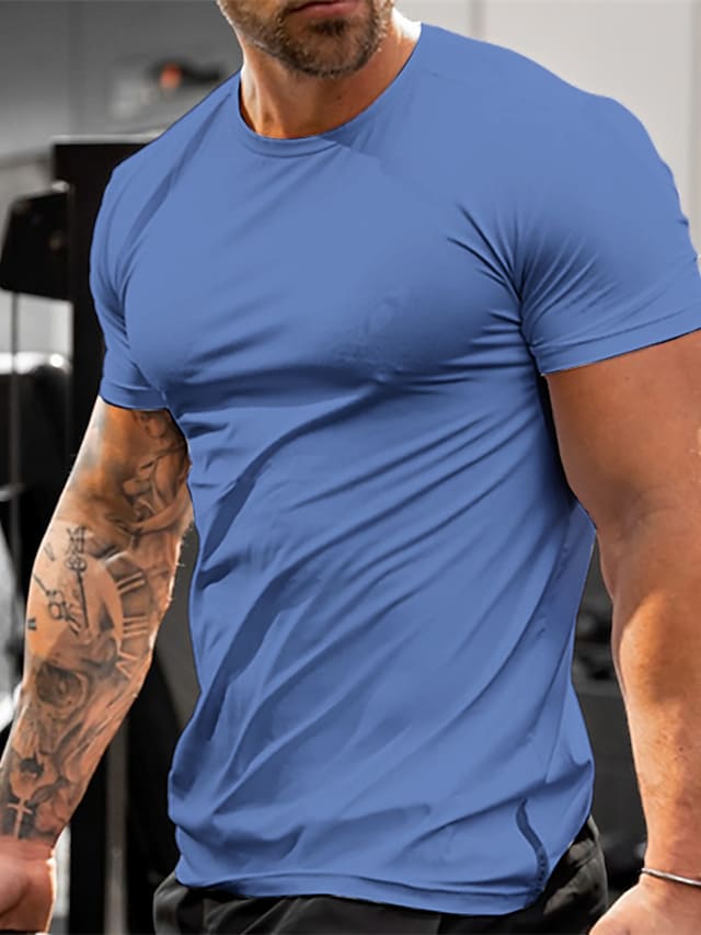 Men's T shirt Tee Plain Crew Neck Street Vacation Short Sleeves Clothing Apparel Basic Designer Modern Contemporary