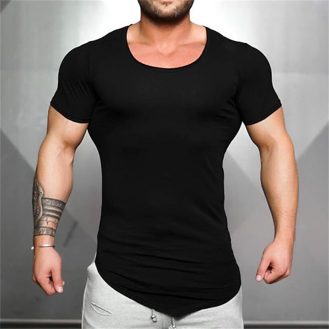 Men's T shirt Tee Plain V Neck Street Casual Short Sleeve Clothing Apparel Fashion Classic Comfortable Big and Tall