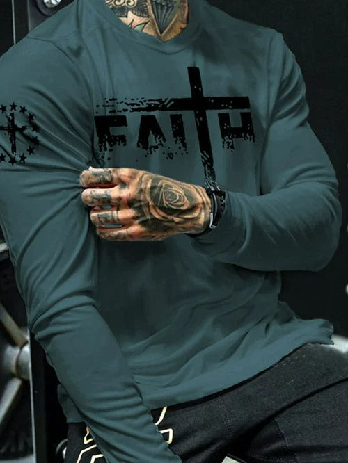 Men's Solid Color Casual Long Sleeve Top