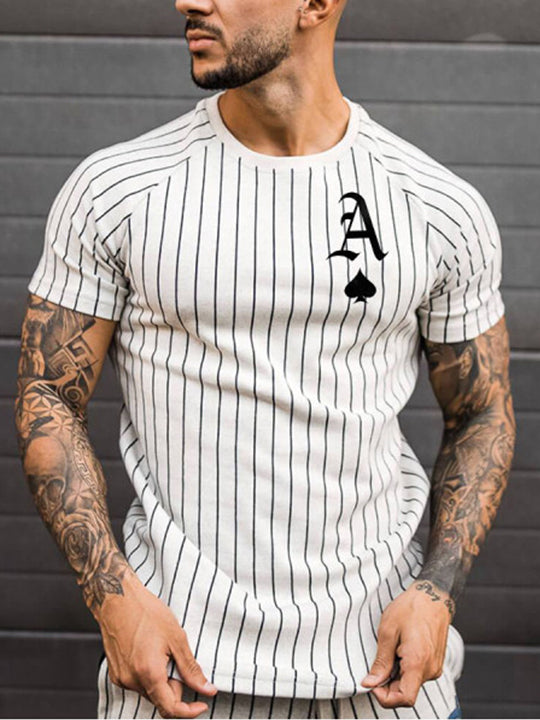 Men's Printed Casual Crew Neck Short Sleeve T-Shirt