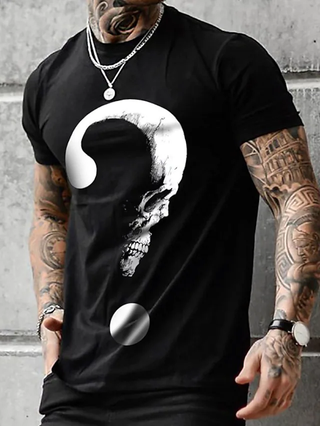 Men's Printed Casual Crew Neck Short Sleeve T-Shirt