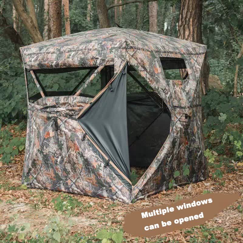 One-Way See-Through Hunting Tent – 270° Visibility, Camouflage, Portable & Lightweight