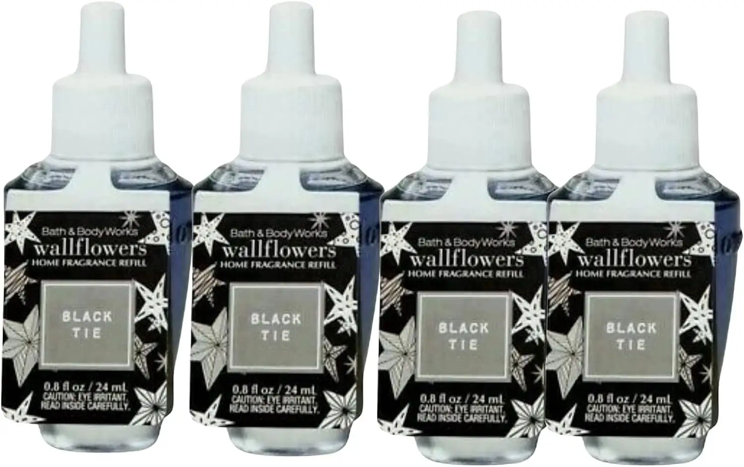 Bath and Body Works 4 Pack Black Tie Wallflower Fragrance Refill 0.8 Oz