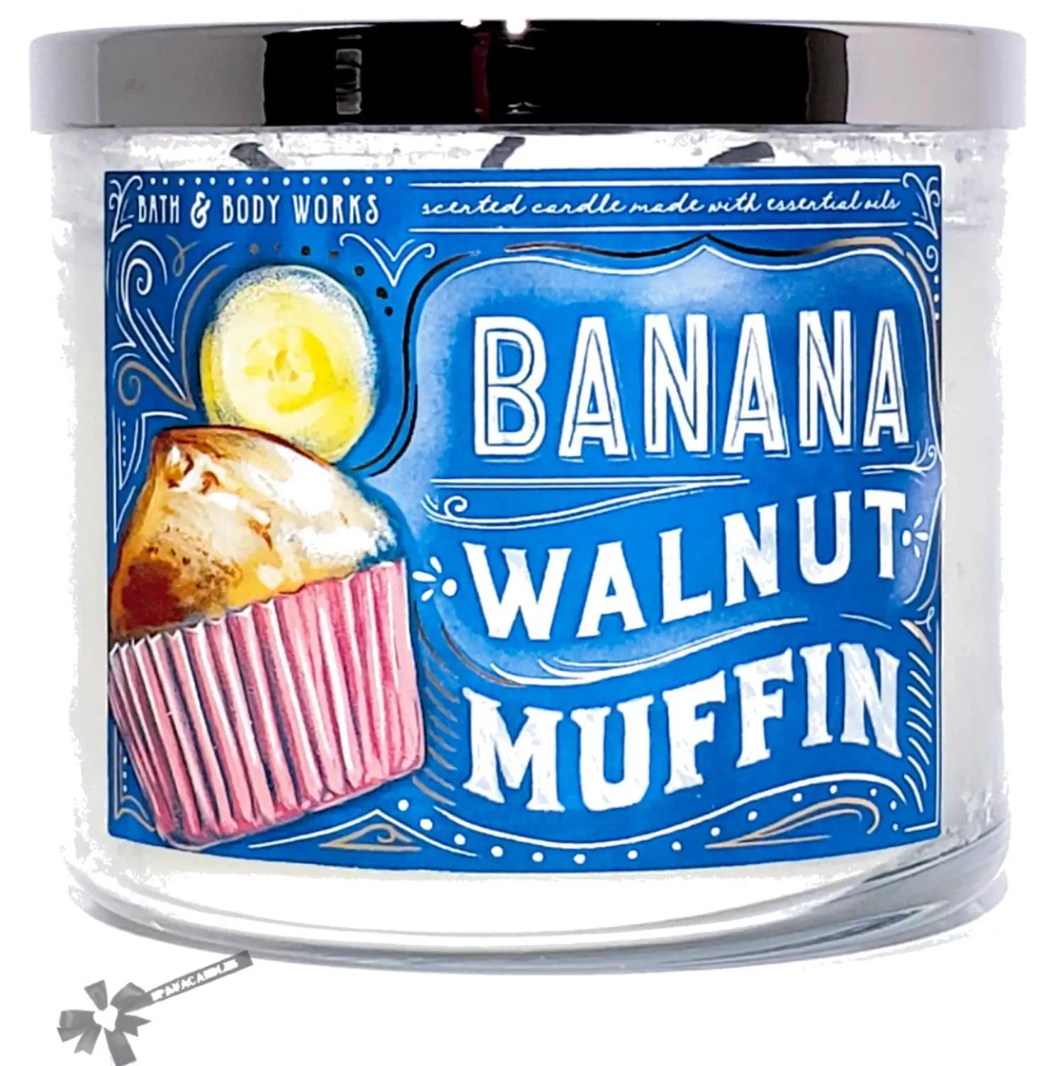 Banana Walnut Muffin 3 Wick Candle 14.5 oz Festive Jar