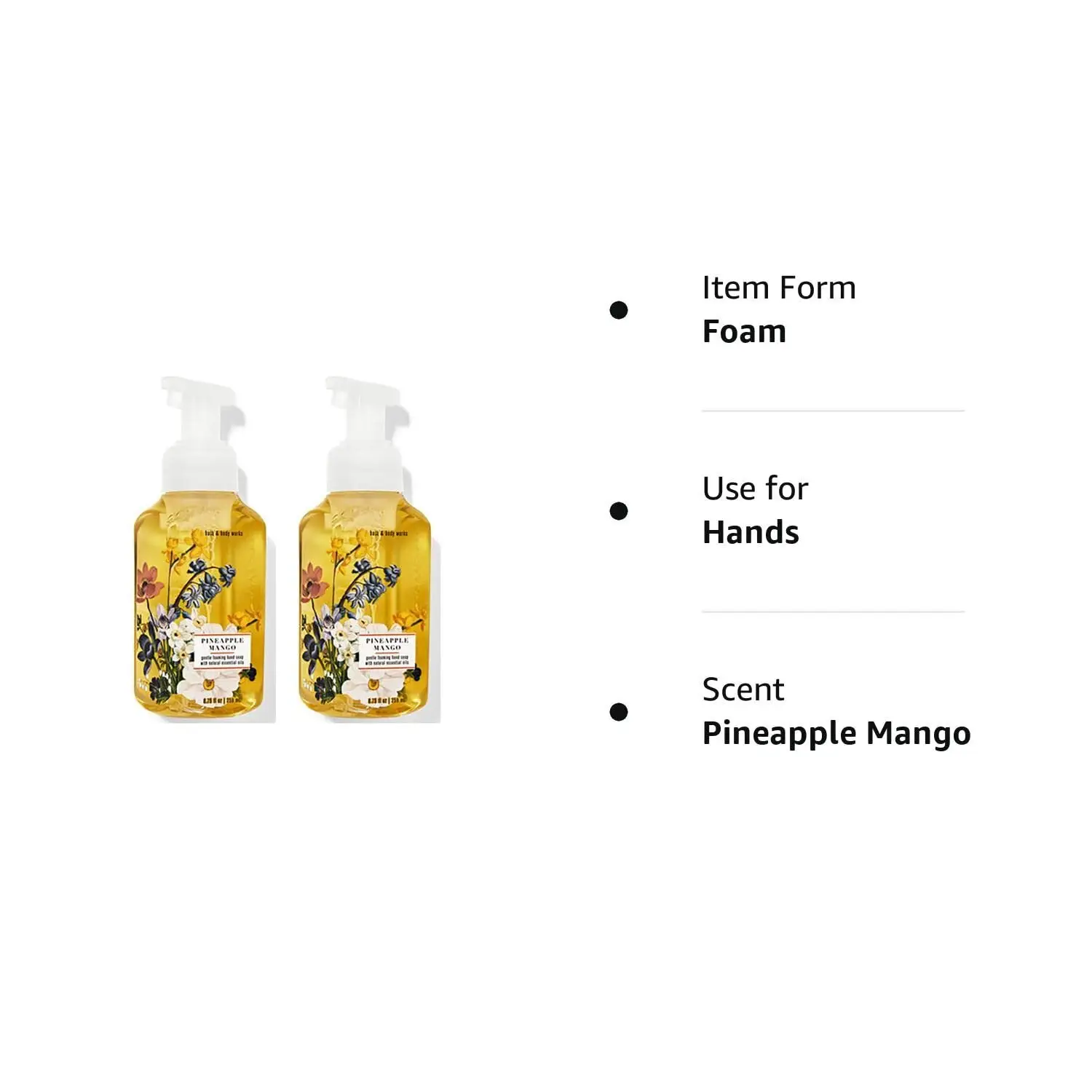 Bath & Body Works Bath and Body Works Gentle Pineapple Mango Foaming Hand Soap 8.75 Ounce 2-Pack (Pineapple Mango) 17.5 Ounce