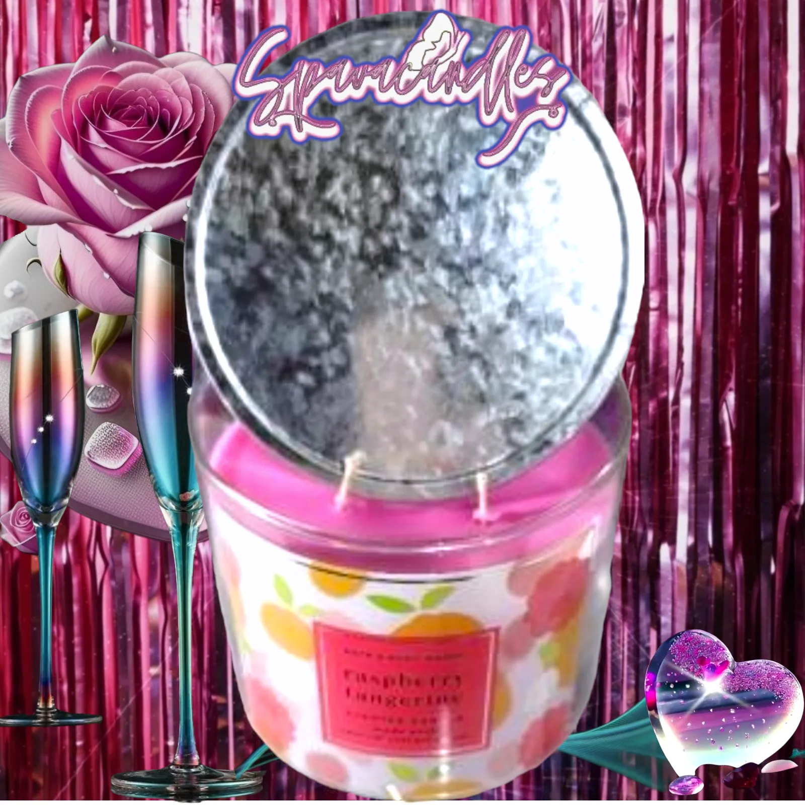 Raspberry Tangerine Wick Candle