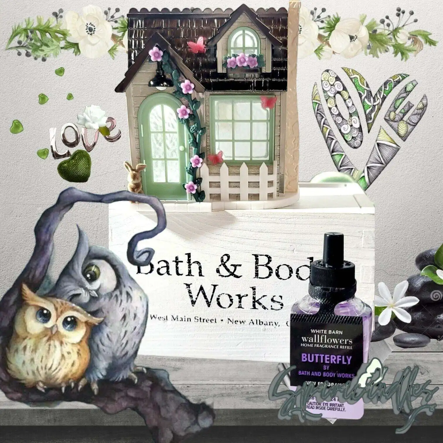 Bath Body Work HELLO SPRING COTTAGE Wallflower Plug Fragrance Diffuser Projector
