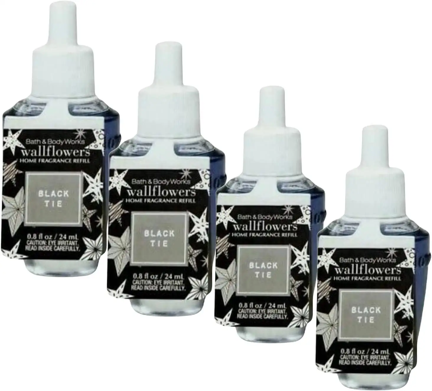 Bath and Body Works 4 Pack Black Tie Wallflower Fragrance Refill 0.8 Oz