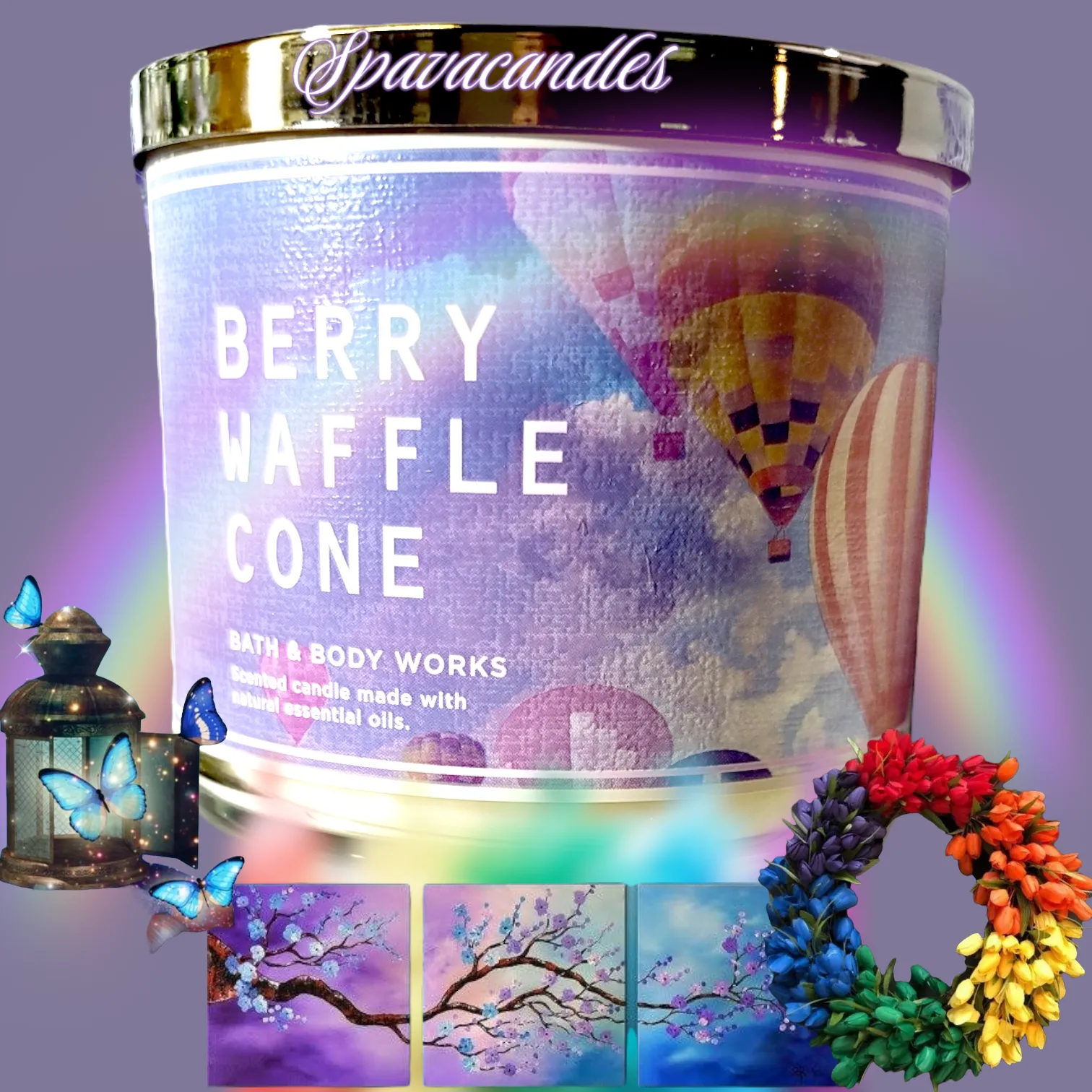 Berry Waffle Cone 3 Wick Candle 2022
