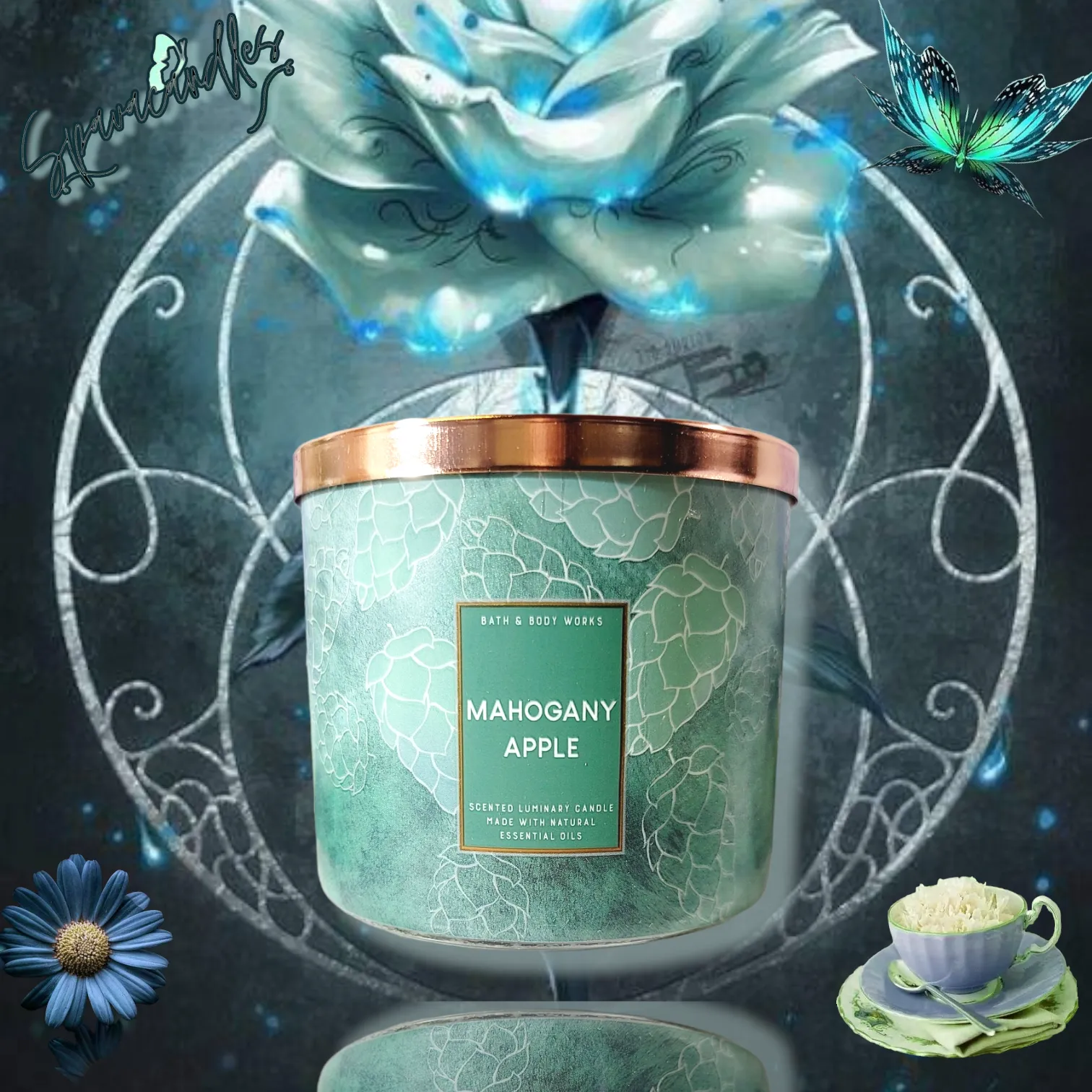 Mahogany Apple 3 Wick Candle 14.5 oz. New 2022