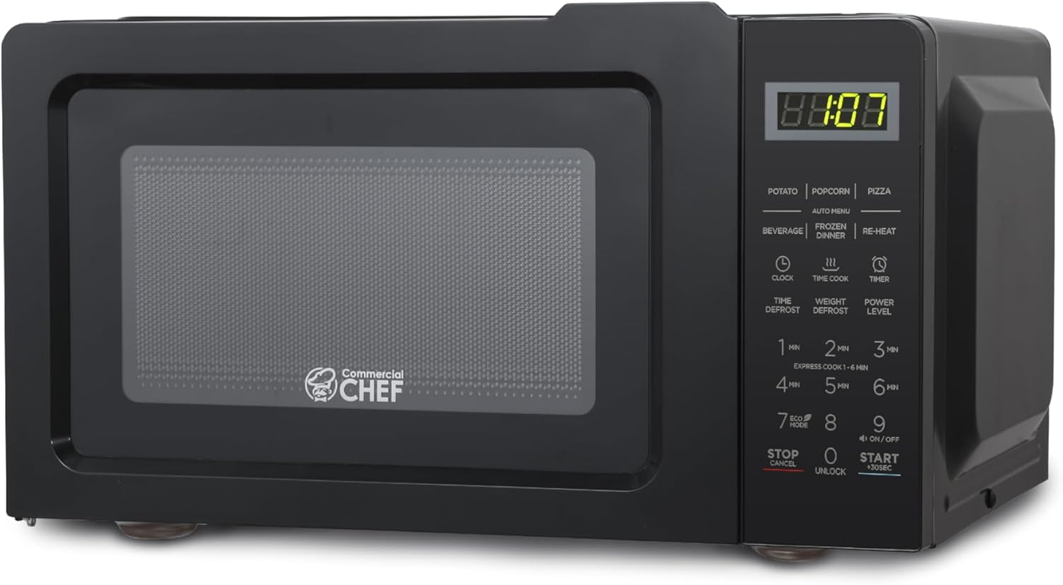 COMMERCIAL CHEF 0.6 Cubic Foot Microwave with 6 Power Levels, Small Microwave with Grip Handle, 700W Countertop Microwave with 30 Minute Timer and Mechanical Dial Controls, White