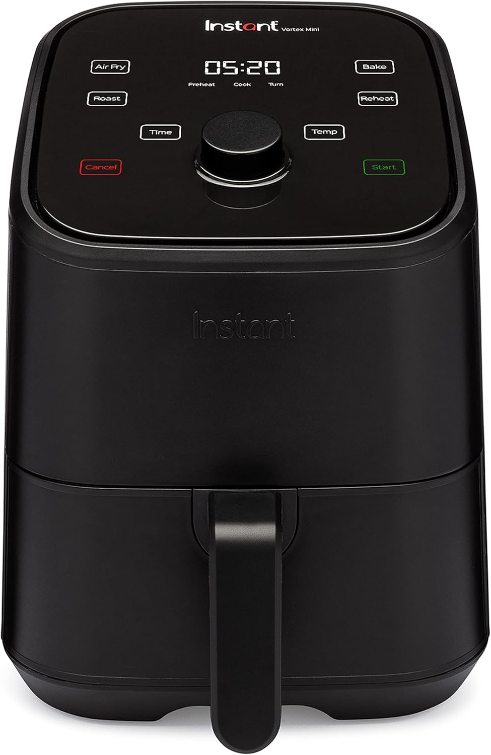 Instant Vortex 2QT Mini Air Fryer, Small Air fryer that Crisps, Reheats, Bakes, Roasts for Quick Easy Meals, Includes over 100 In-App Recipes, is Dishwasher-Safe, from the Makers of Instant Pot, Black