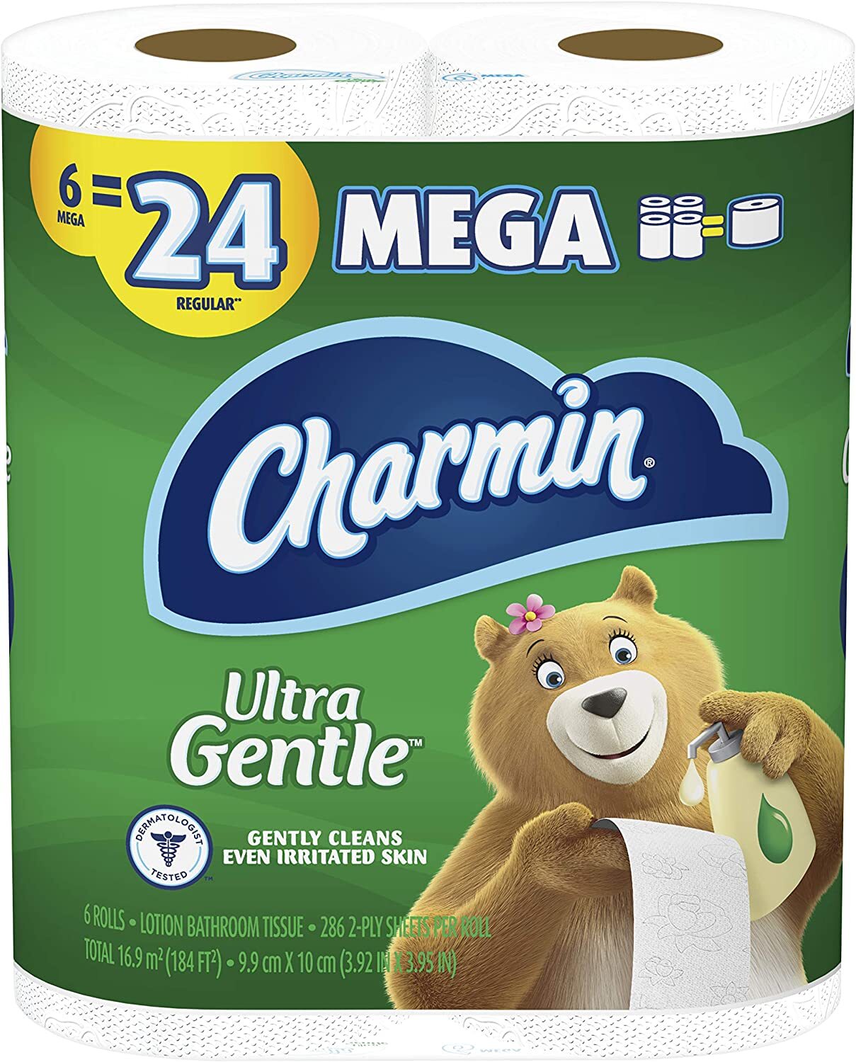 Charmin Ultra Gentle Toilet Paper, 18 Mega Rolls = 72 Regular Rolls, 6 Count (Pack of 3) - Packaging May Vary