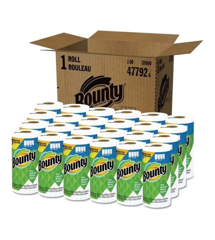 Bounty Quick-Size Paper Towels, White, 48Family Rolls = 96Regular Rolls (Packaging May Vary)